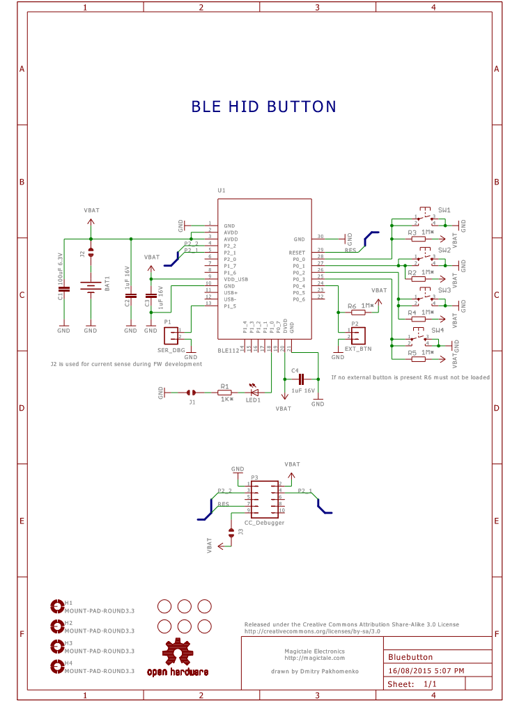 Blueutton Circuit Diagram Rev.1.0